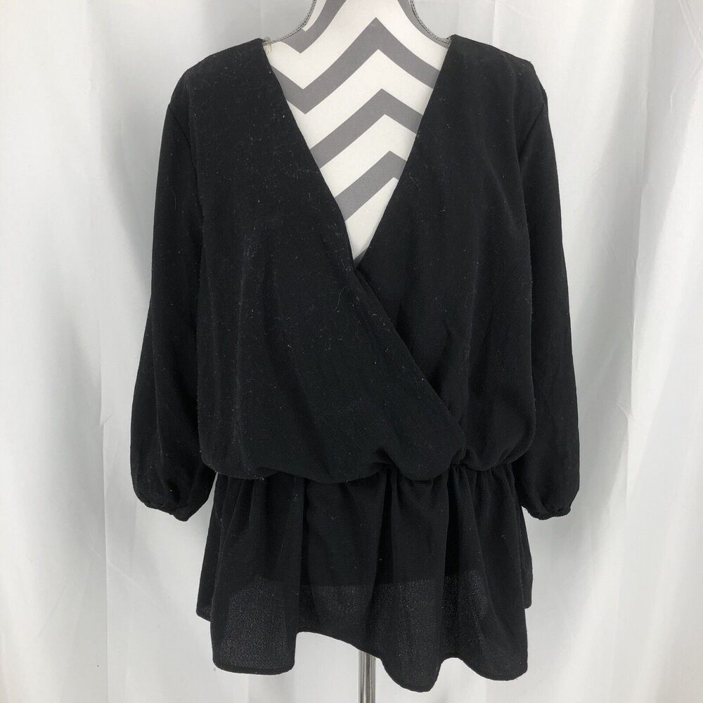 Janette Plus USA Dressy Top Size 2X Black